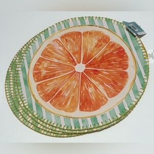 Hobby Lobby Set of 4 Watermelon Placemats Pink
Stripe 14” Round Set of 4 NEW